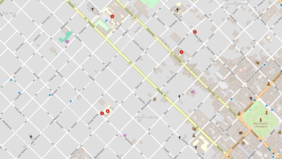 Mapa de la zona de Blandengues 55, Bahía Blanca